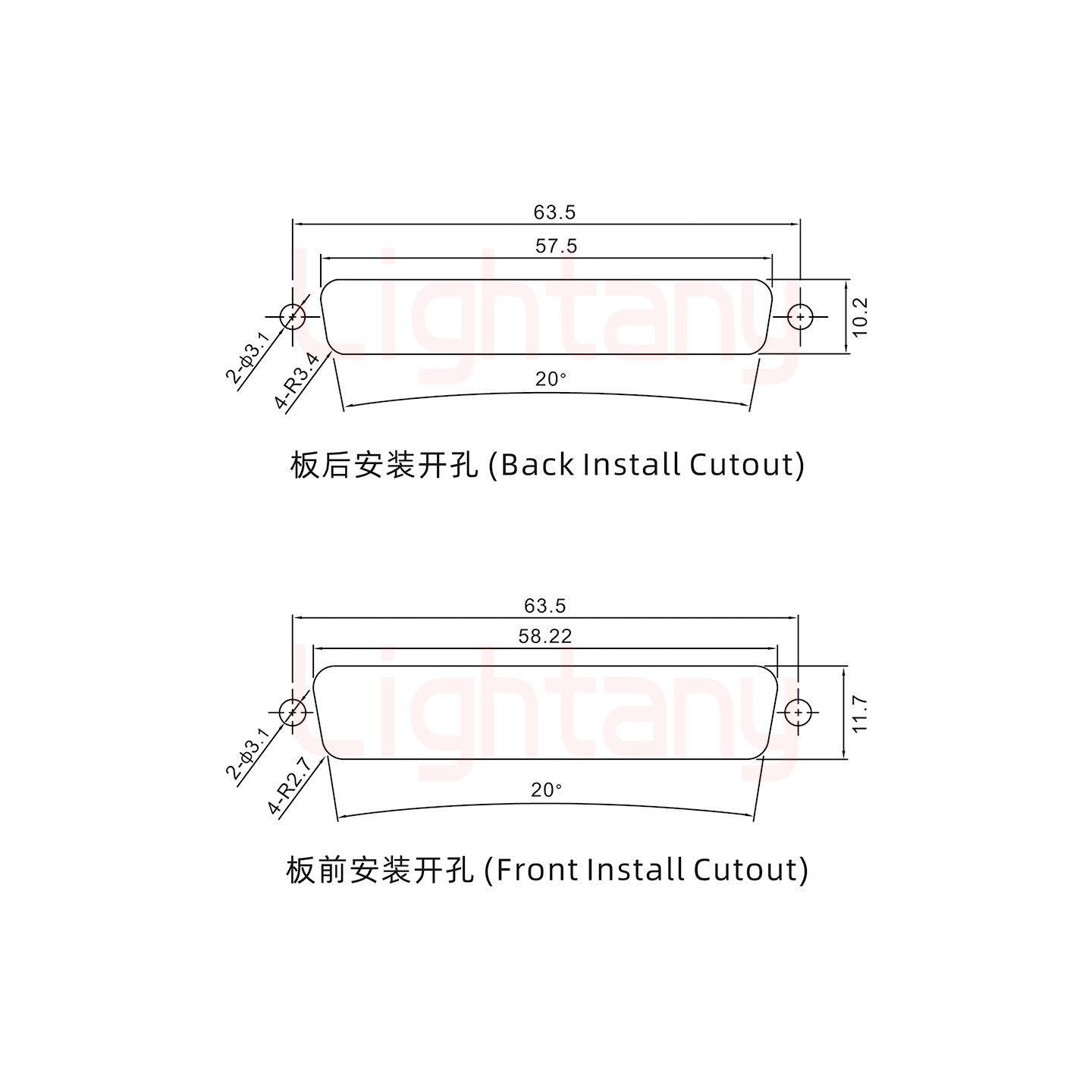 25W3母短體焊線/光孔/大電流30A