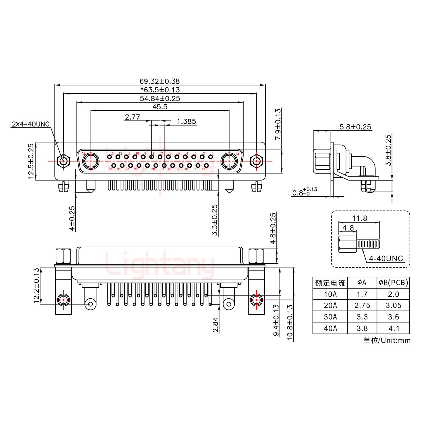 27W2母PCB彎插板/鉚支架10.8/大電流20A