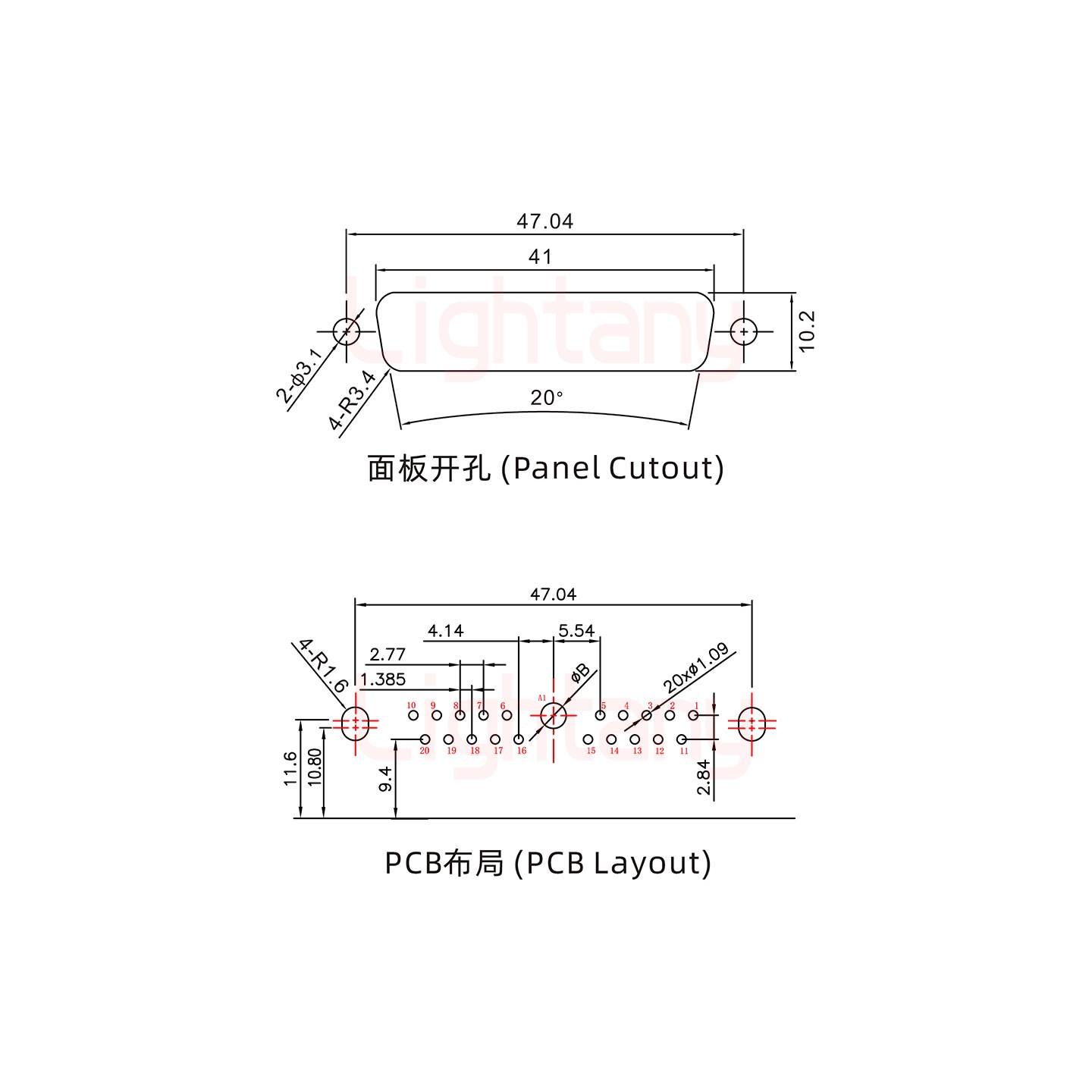 21W1母PCB彎插板/鉚支架11.6/大電流20A