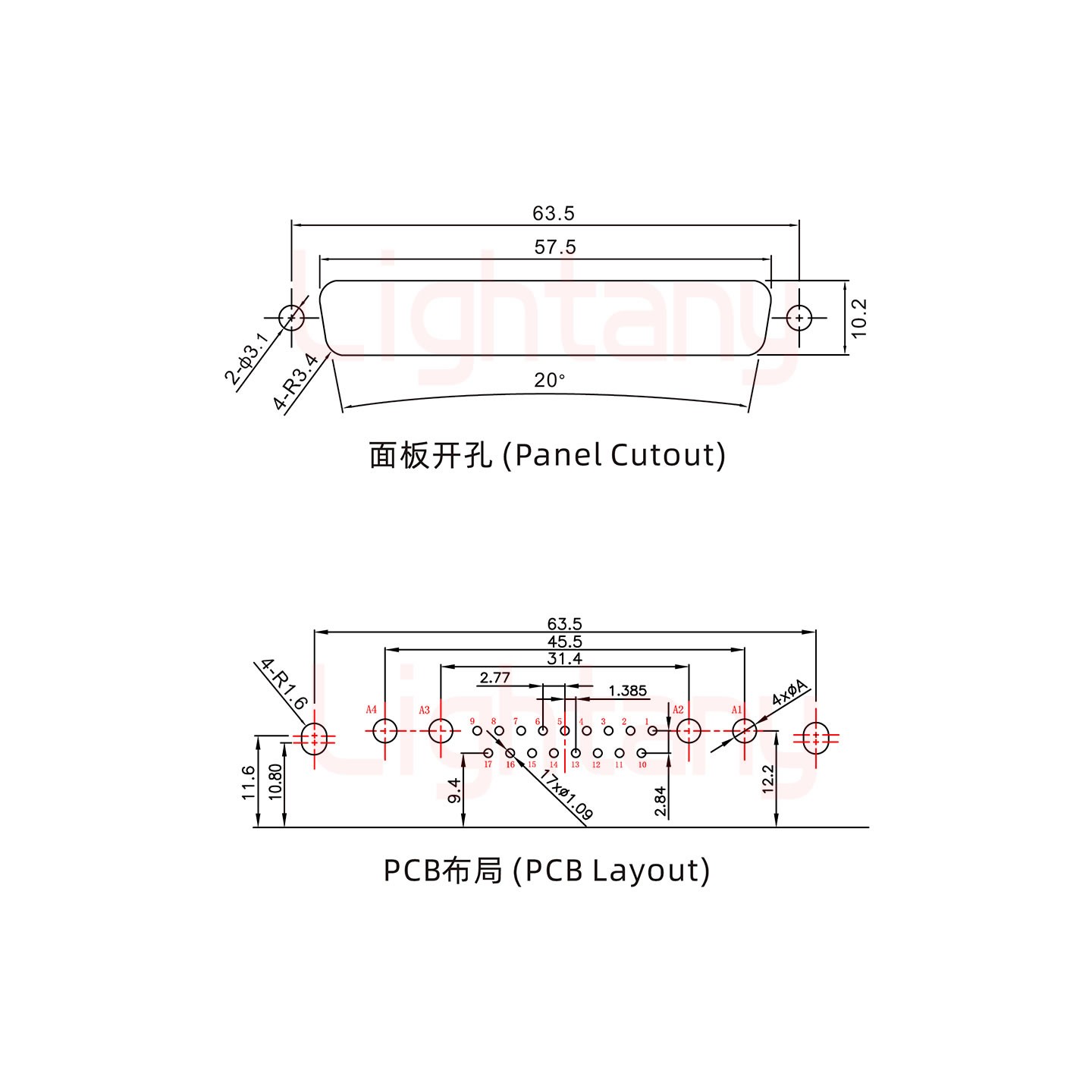 21W4母PCB彎插板/鉚支架11.6/大電流20A