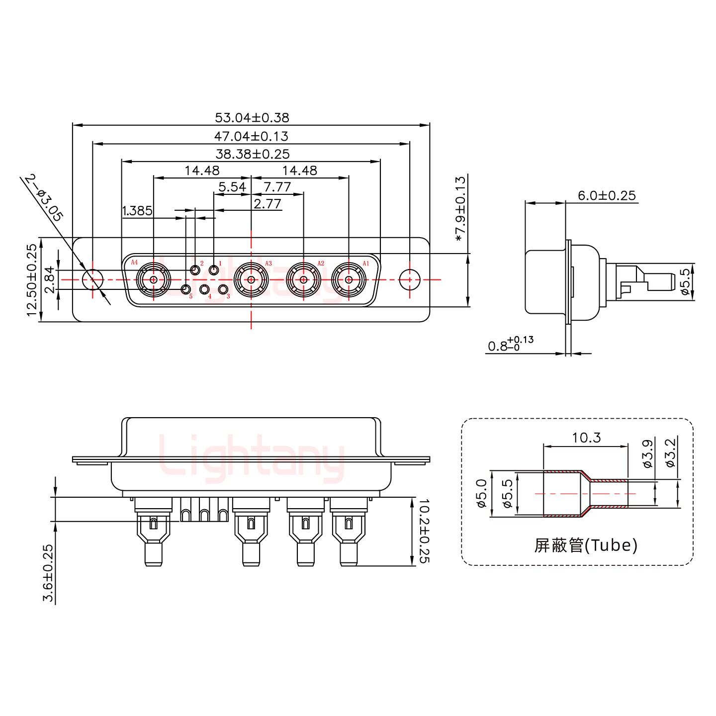 9W4母焊線式75歐姆+25P金屬外殼1657直出線4~12mm