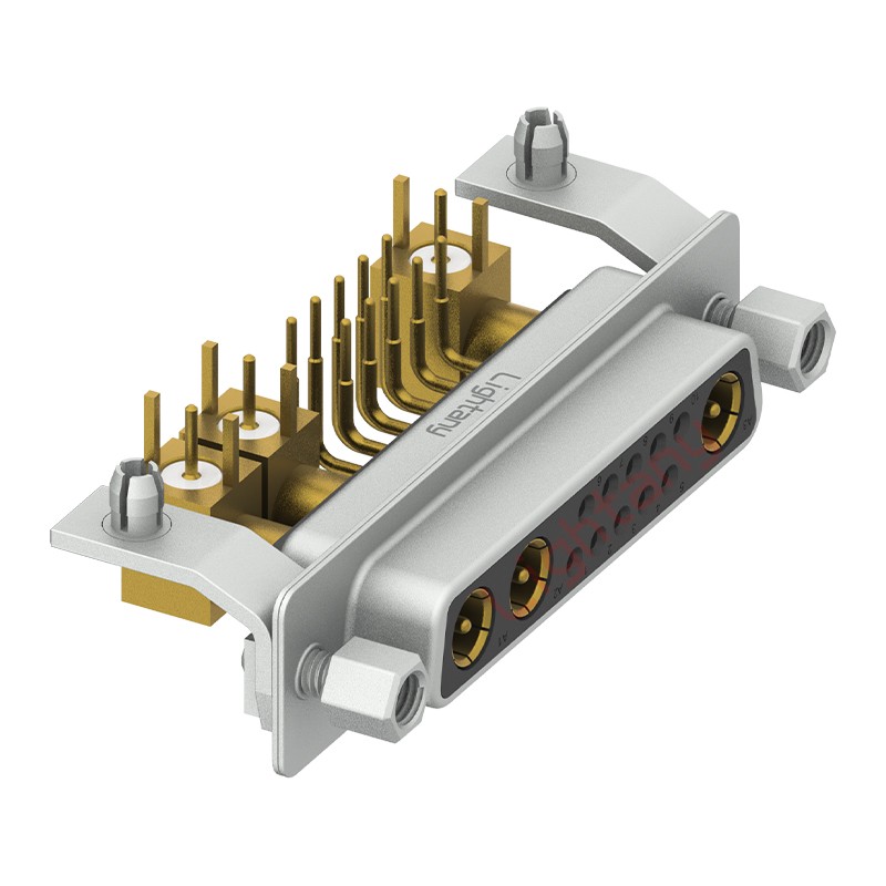 13W3母PCB彎插板/鉚支架10.8/射頻同軸75歐姆