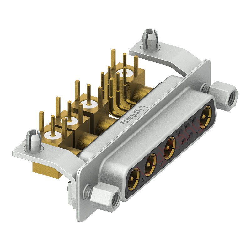 9W4母PCB彎插板/鉚支架11.6/射頻同軸50歐姆