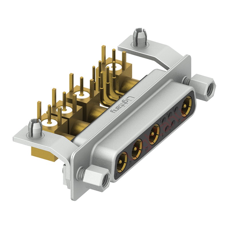 9W4母PCB彎插板/鉚支架10.8/射頻同軸50歐姆