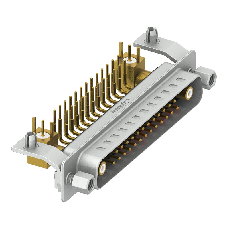 27W2公PCB彎插板/鉚支架10.8/射頻同軸50歐姆