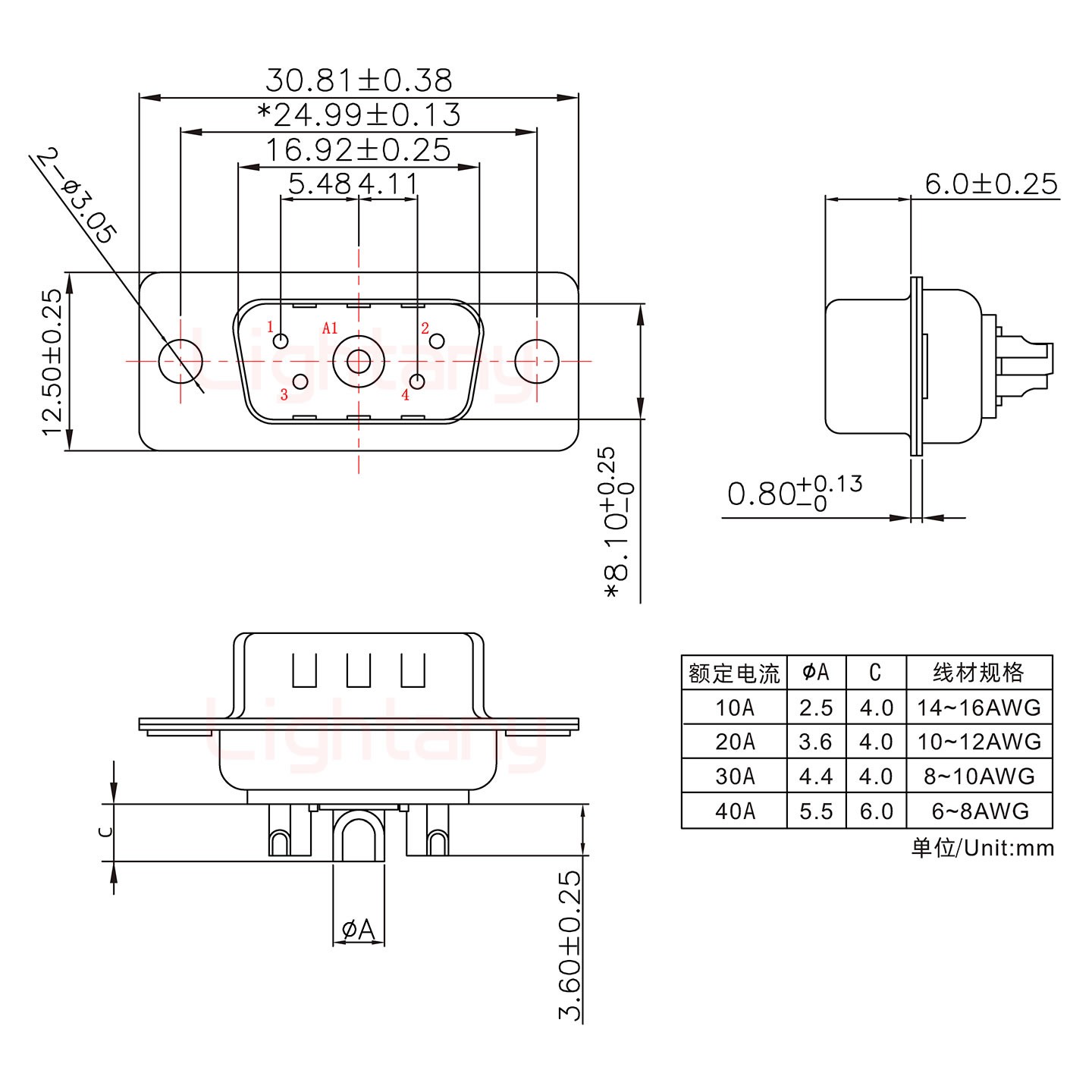 5W1公短體焊線20A+9P金屬外殼1392斜出線4~12mm