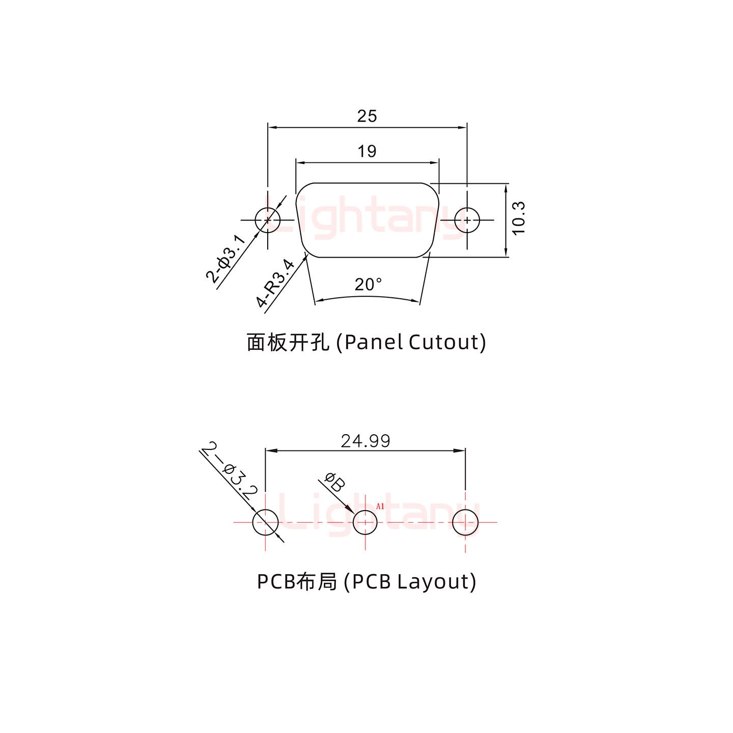 1W1母PCB直插板/鉚支架7.0/大電流20A