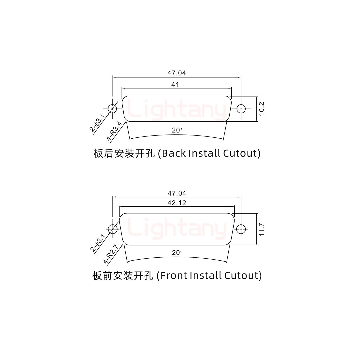 9W4母短體焊線/光孔/大電流30A