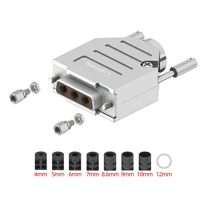 3W3母短體焊線10A+15P金屬外殼1664直出線4~12mm