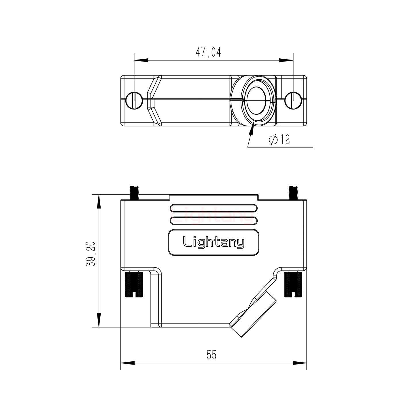 4V4公短體焊線30A+25P金屬外殼592斜出線4~12mm