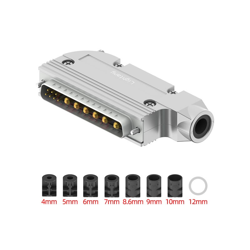 13W6B公短體焊線20A+37P金屬外殼951彎出線4~12mm