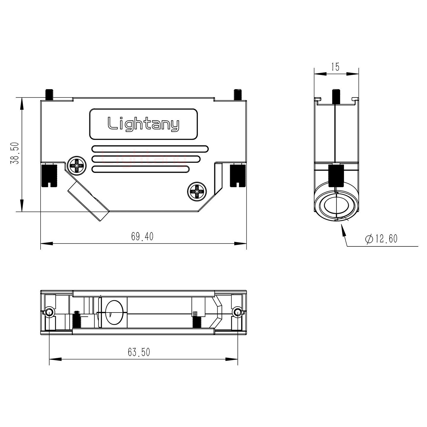 21W4公短體焊線40A+37P金屬外殼967斜出線4~12mm