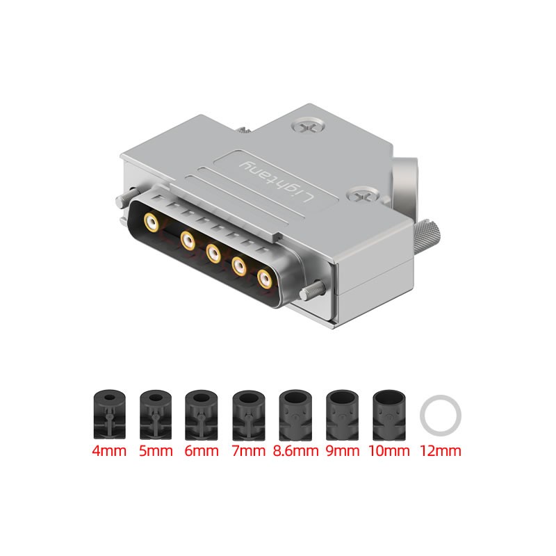 5W5公焊線式75歐姆+25P金屬外殼592斜出線4~12mm