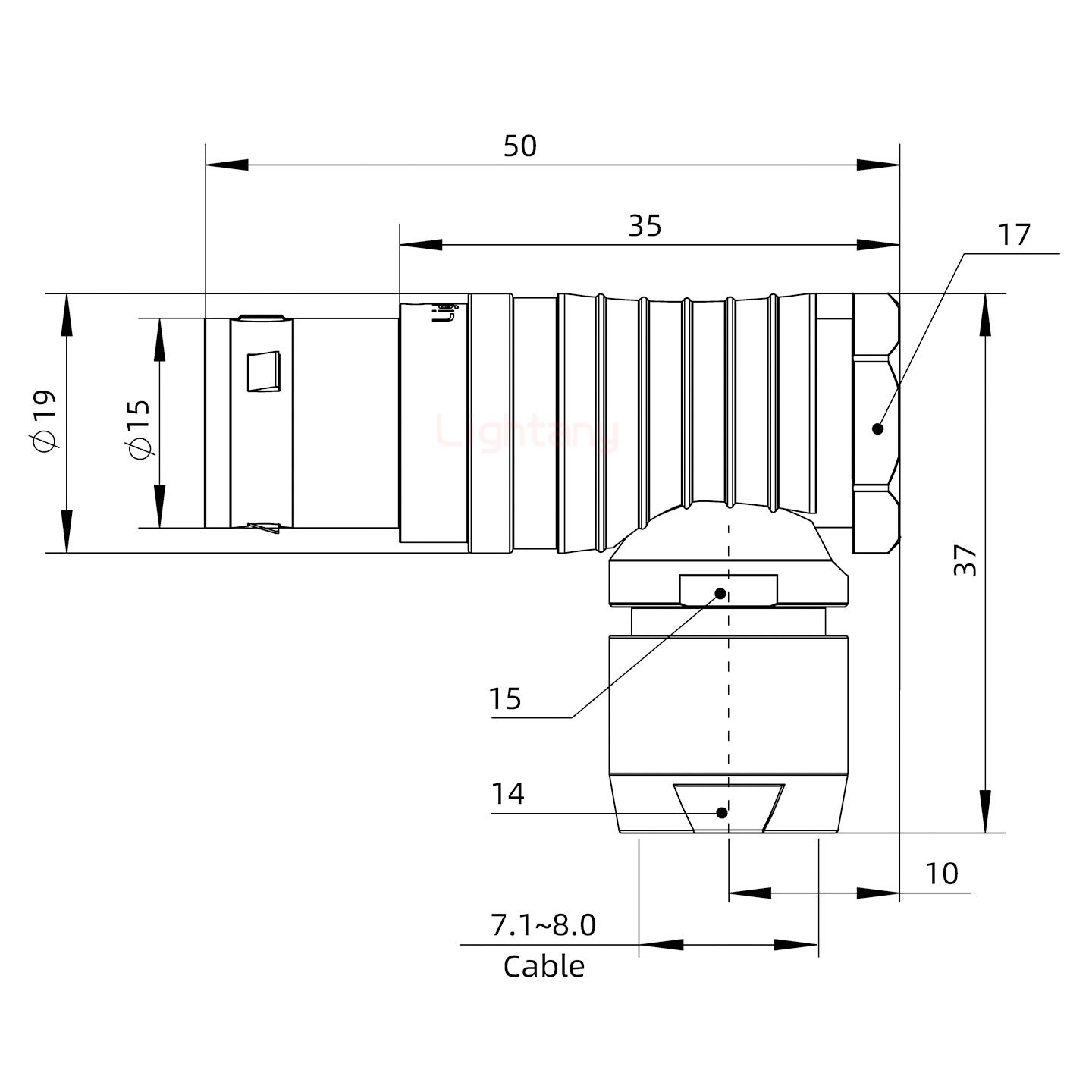 FHG.3B.010.CLAD82彎式插頭