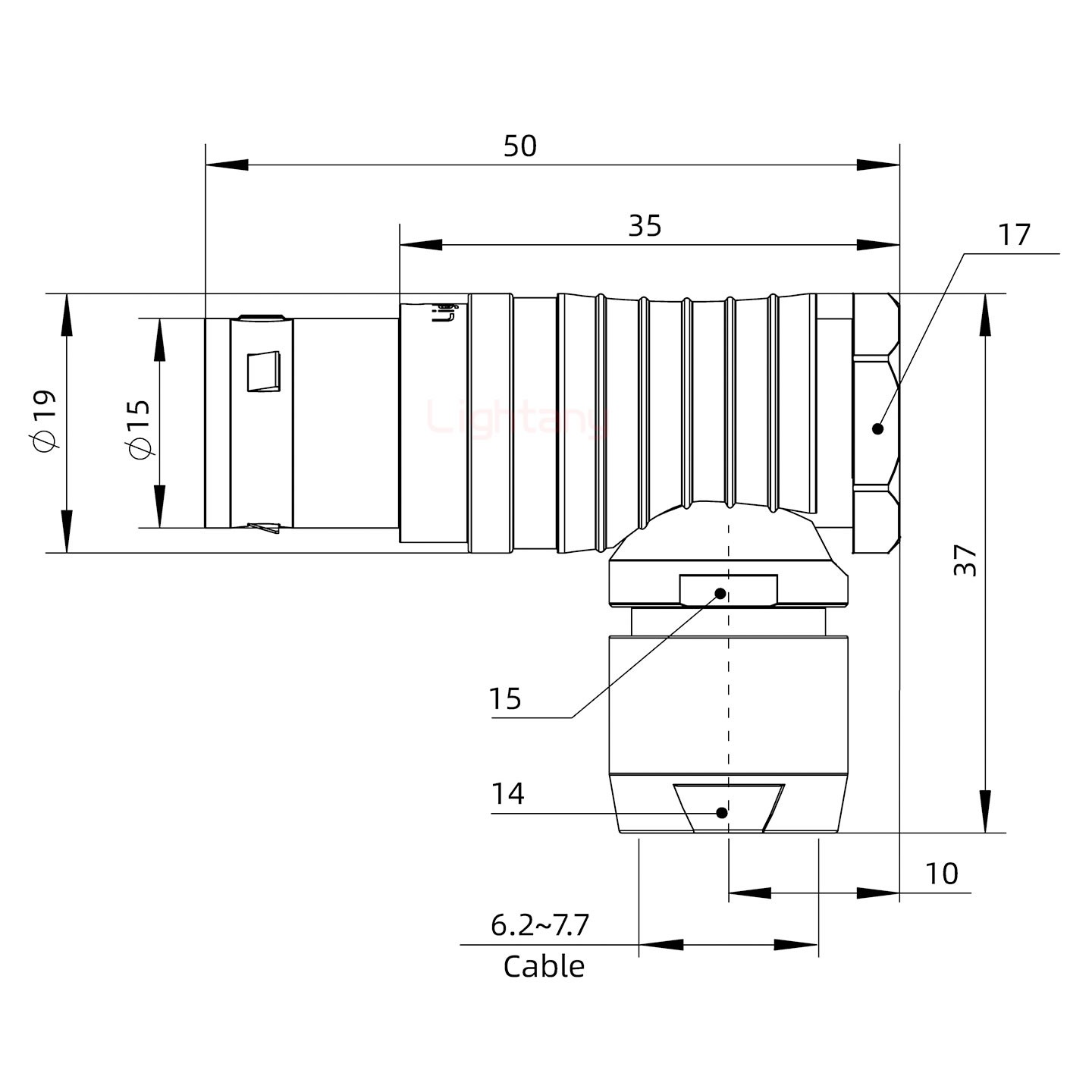 FHG.3B.026.CLAD72彎式插頭