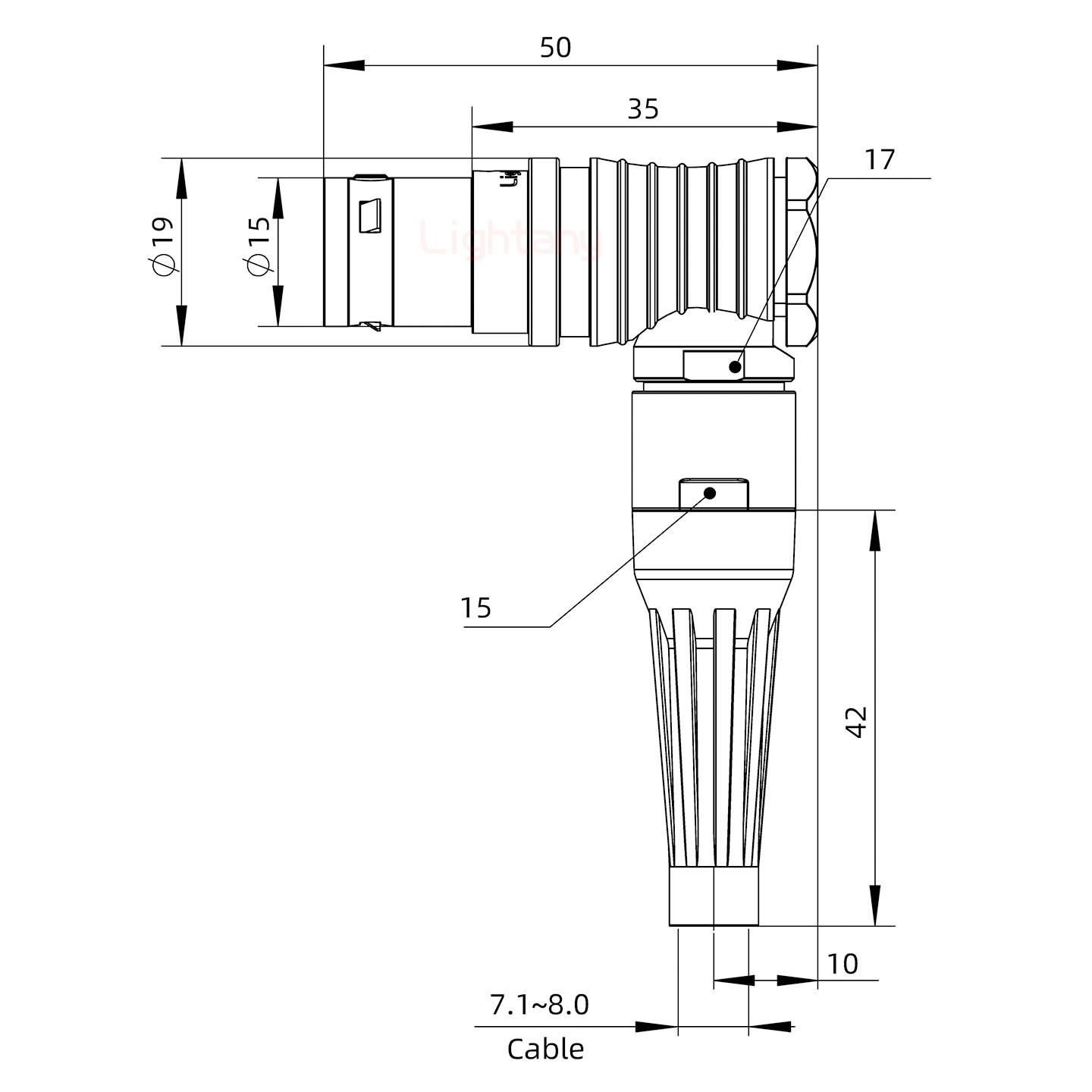 FHG.3B.004.CLAD82Z帶護套彎式插頭