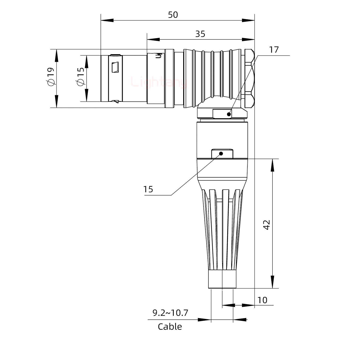 FHG.3B.014.CLAD10Z帶護(hù)套彎式插頭