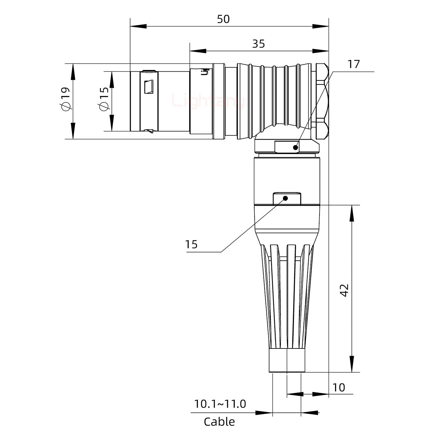 FHG.3B.024.CLAD11Z帶護套彎式插頭