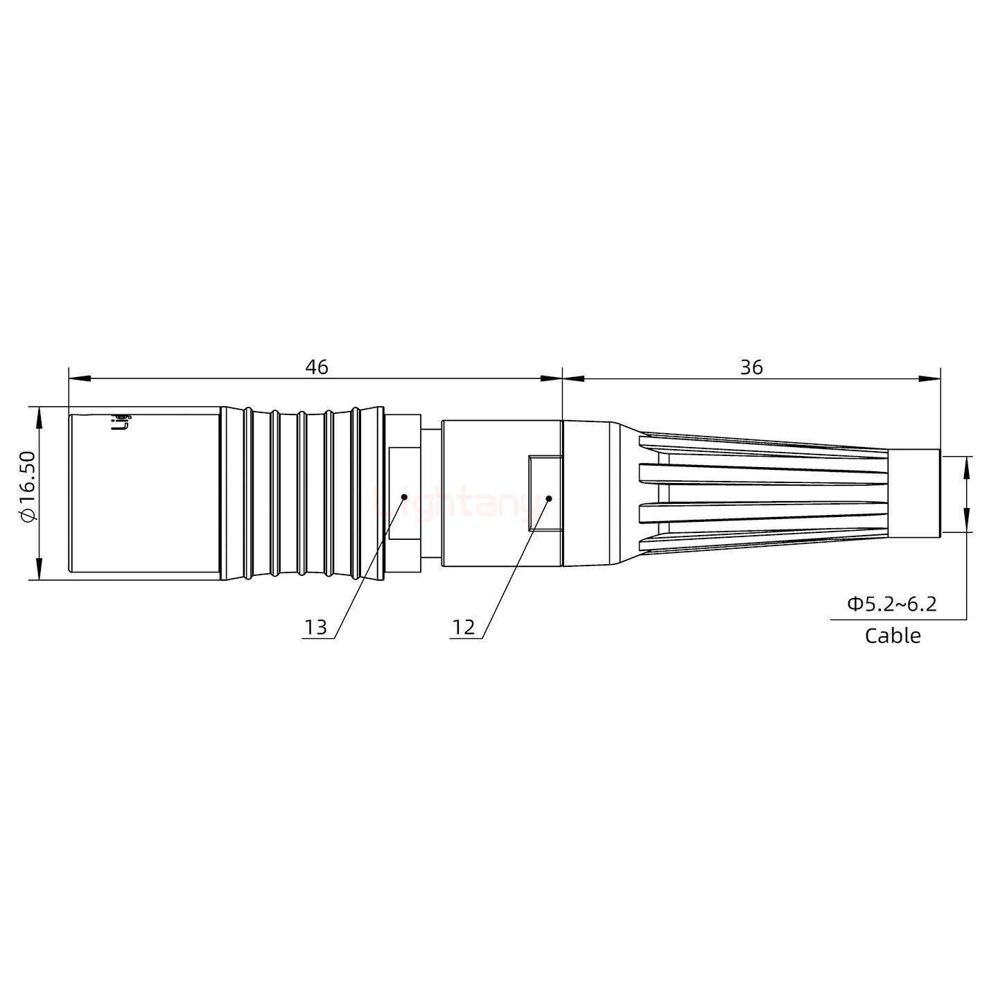 PHG.2B.002.CLLD62Z推拉自鎖帶護(hù)套浮動(dòng)插座