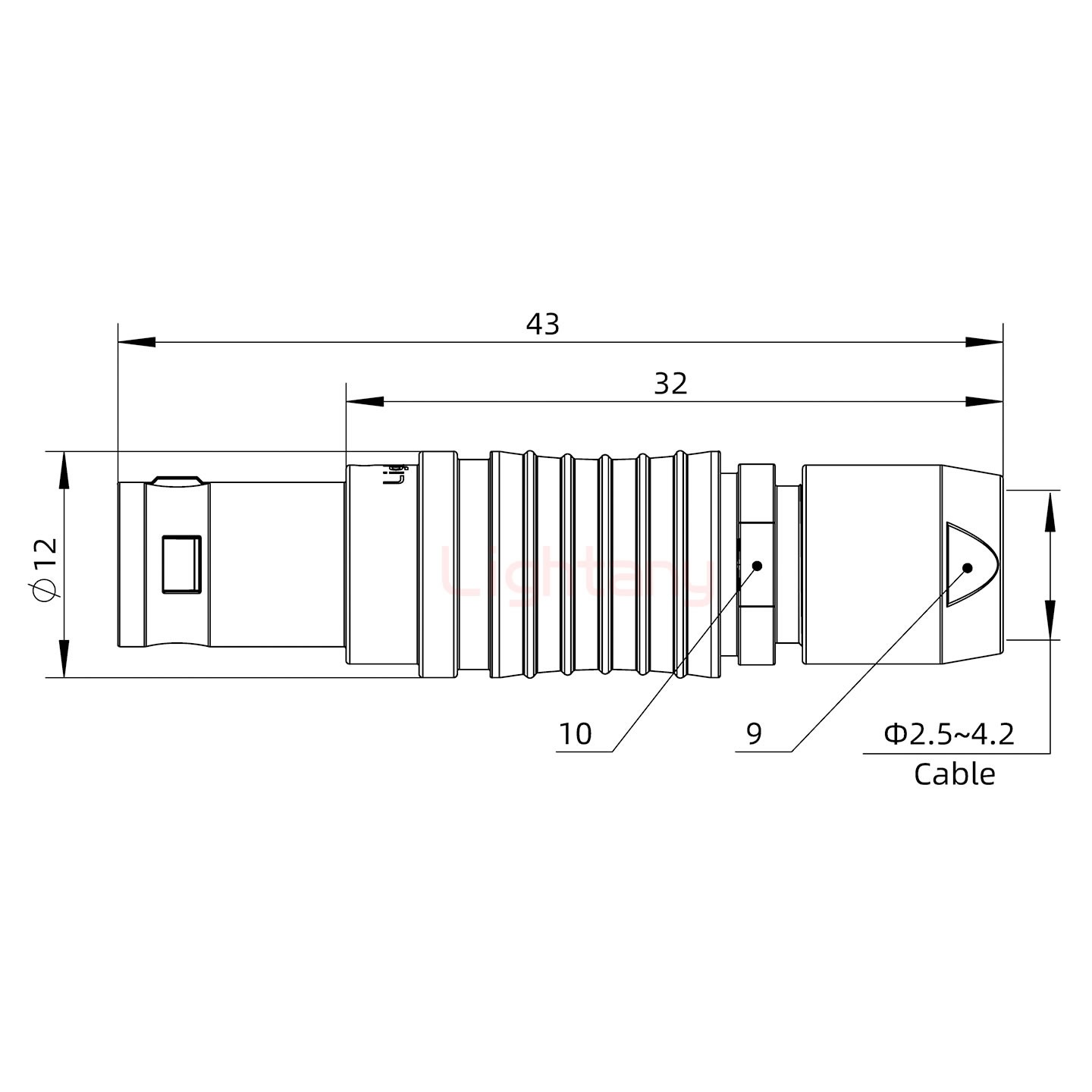 FGG.1B.004.CLAD42推拉自鎖直式插頭