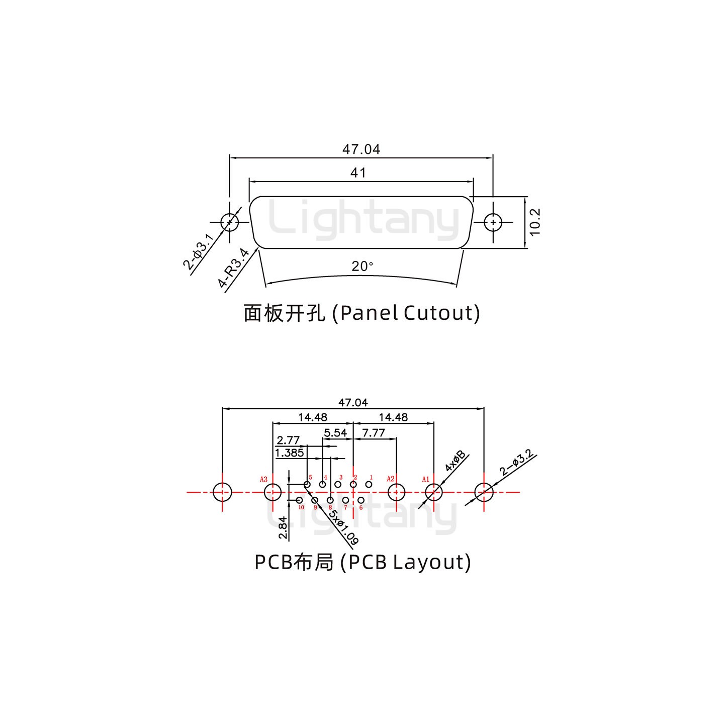 防水13W3母直插板/鉚魚(yú)叉/鎖螺絲/大電流40A